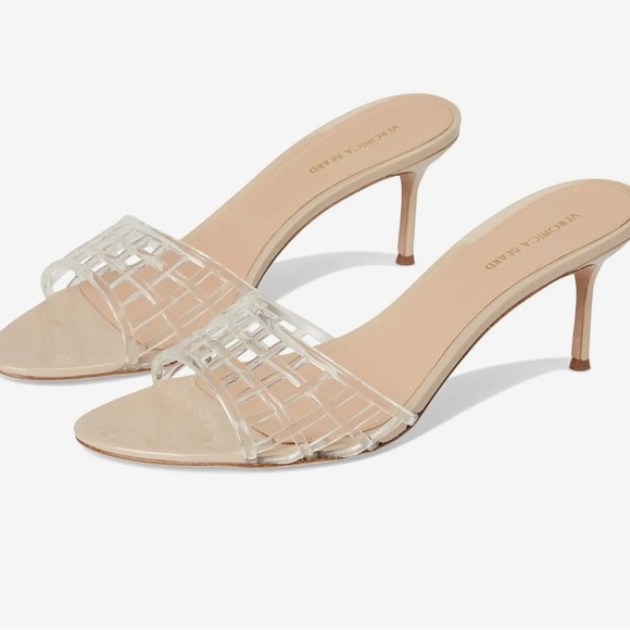 Veronica Beard Cream Heeled Sandals - Picture 1 of 3